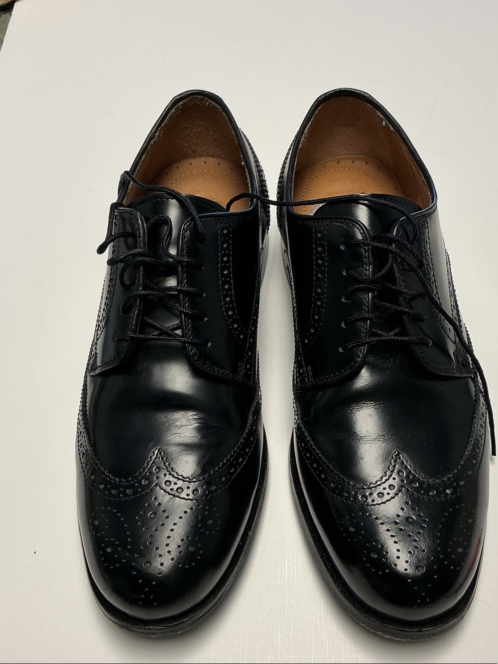 David Taylor Black Leather Brogue Derby Shoes
